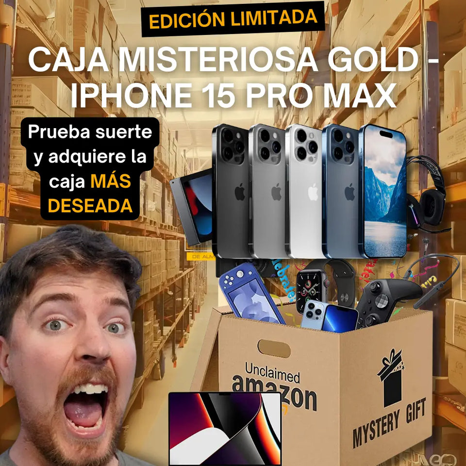 CAJA MISTERIOSA GOLD - IPHONE 15 PRO MAX